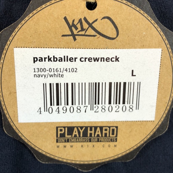Men’s Crew Neck Sweatshirt Parkballer Navy and White K1X Sizes Medium and Large - Picture 5 of 7